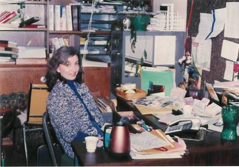 Jeanine Durand Arnopoulos in the office in 1984.